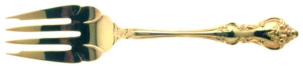 Golden Orleans (Gold Electroplate, 1981) Medium Solid Cold Meat Serving Fork