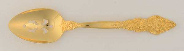 Golden Renaissance (Gold Electroplate) Pierced Tablespoon (Serving Spoon)