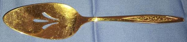 Golden Royal Bouquet Pie Server with Stainless Blade