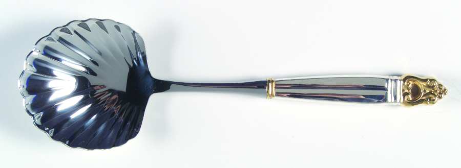 Golden Royal Danish (Gold Accent) Casserole Spoon with Stainless Shell Bowl