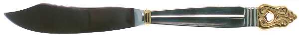 Golden Royal Danish (Gold Accent) Individual Fish Knife with Stainless Blade