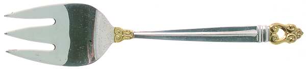 Golden Royal Danish (Gold Accent) Medium Solid Cold Meat Serving Fork