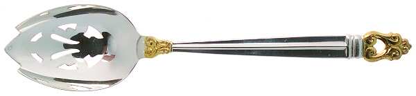 Golden Royal Danish (Gold Accent) Pierced Tablespoon (Serving Spoon)