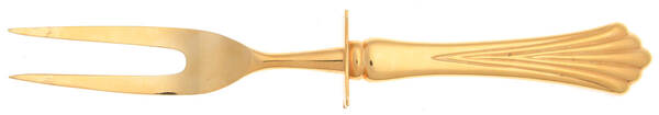 Golden Royal Plume (Gold Electroplate) Small Steak Carving Fork with Stainless Prongs