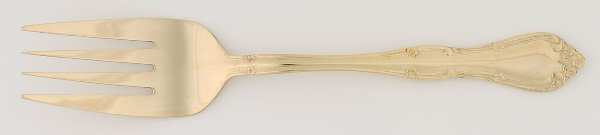 Golden Rose Tiara (Gold Electroplate) Medium Solid Cold Meat Serving Fork