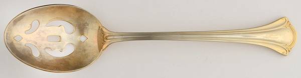 Golden Serenity (Gold Electroplate) Pierced Tablespoon (Serving Spoon)