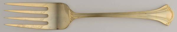 Golden Serenity (Gold Electroplate) Large Solid Cold Meat Serving Fork