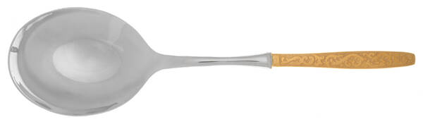 Golden Scroll-Americana Golden Heritage Casserole Spoon with Smooth Stainless Bowl HC