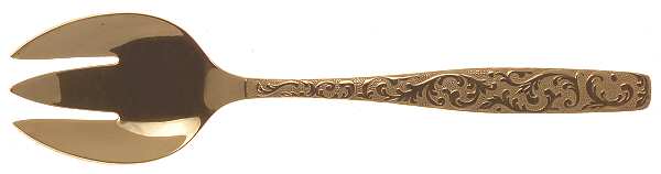 Golden Scroll-Americana Golden Heritage Small Solid Cold Meat Serving Fork