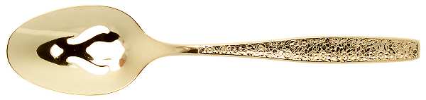 Golden Spring Garden (Gold Electroplate) Pierced Tablespoon (Serving Spoon)