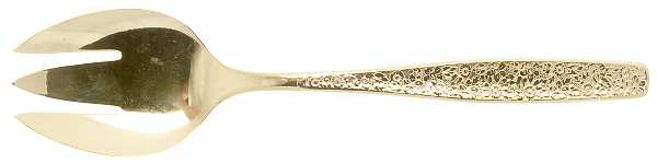 Golden Spring Garden (Gold Electroplate) Small Solid Cold Meat Serving Fork