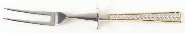Golden Tradewinds (Sterling, 1975) Small Steak Carving Fork with Stainless Prongs