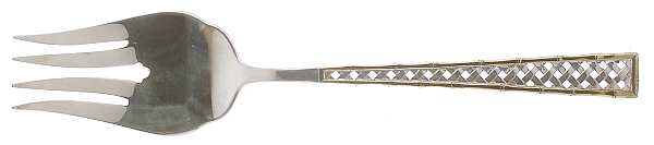 Golden Tradewinds (Sterling, 1975) Large Solid Cold Meat Serving Fork