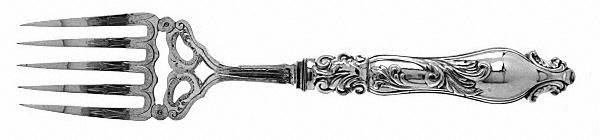 Grecian (Silverplate, 1892) Solid Hollow Handle Serving Fork