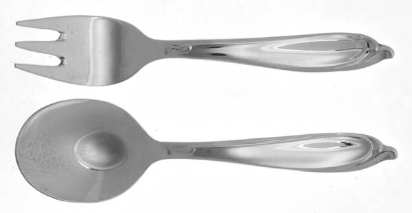 Happy Anniversary (Silverplate, 1960) 2 Pc Baby Set (BF, BS)