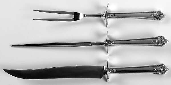 Her Majesty (Silverplate, 1931) Large 3-Piece Roast Carving Set w/ Stainless Blade