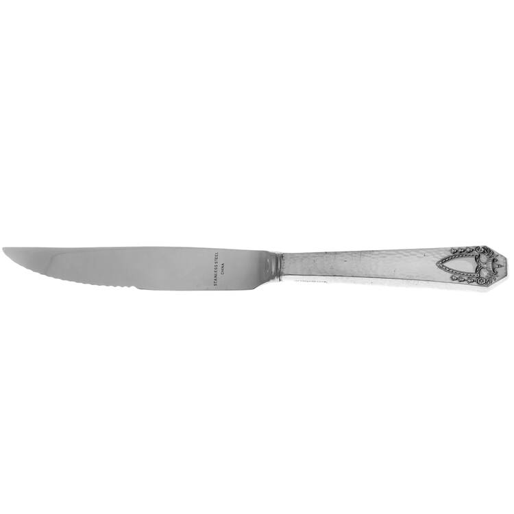 Heraldic (Silverplate, 1916) Steak Knife Individual Hollow, Serrate HC