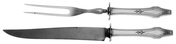 Hostess (Silverplate, 1921) Small Stainless Blade 2-Piece Steak Carving Set
