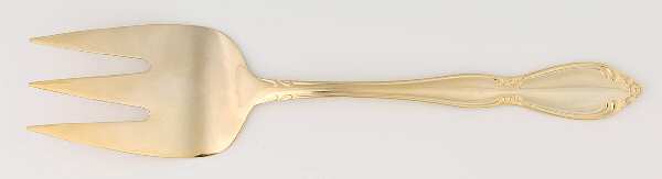 INS194 (GOLD ELECTPLT) Medium Solid Cold Meat Serving Fork
