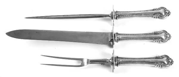 Irene (Sterling, 1902) Large 3-Piece Roast Carving Set w/ Stainless Blade