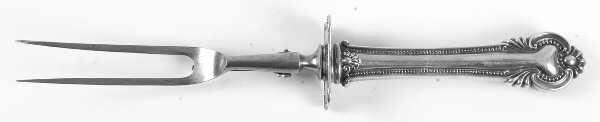 Irene (Sterling, 1902) Large Stainless-Prong Roast Carving Fork