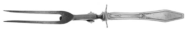 Jamestown (Silverplate, 1916) Small Steak Carving Fork with Stainless Prongs