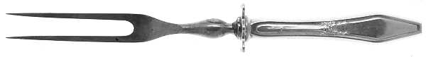 Jamestown (Silverplate, 1916) Small Steak Carving Fork with Stainless Prongs