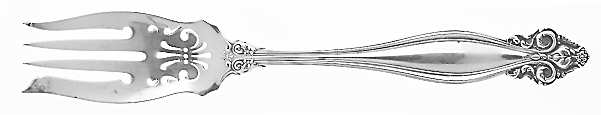 Jeanne d'Arc (Sterling, 1905 No Monos) Small Solid Cold Meat Serving Fork