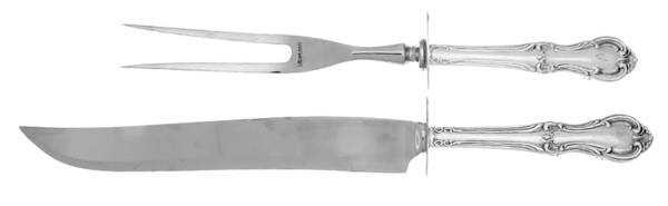 Joan of Arc (Sterling, 1940) 2pc Large Roast Carving Set-Stnl w/Sterling Guard