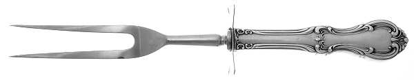 Joan of Arc (Sterling, 1940) Lg Carving/Roast Fork-Stn Prong w/Sterling Guard