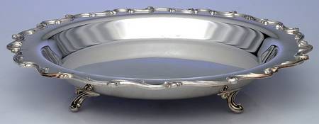 Joanne (Silverplate, Hollowware) Medium Plated Footed Round Tray