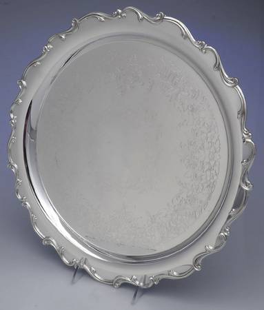 Joanne (Silverplate, Hollowware) Medium Round Silverplate Tray