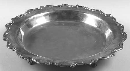 Joanne (Silverplate, Hollowware) Medium Plated Footed Round Tray