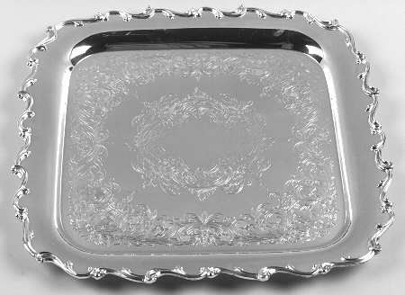 Joanne (Silverplate, Hollowware) Square Silverplate Tray