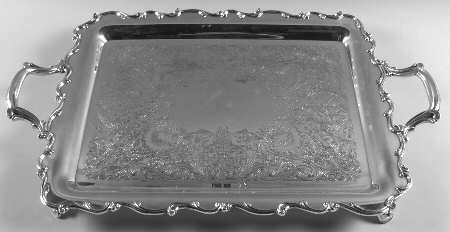 Joanne (Silverplate, Hollowware) Medium Footed Waiter Tray