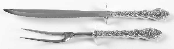 King Louis (Sterling, 1971) Large 2-Piece Roast Carving Set w/Stainless Blade