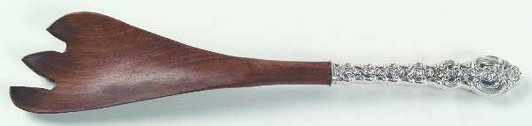 King Louis (Sterling, 1971) Salad Serving Fork with Wooden Prongs
