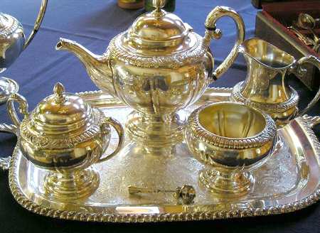 Kingsbury (Silverplate, Hollowware) (4 Piece) Silverplate Tea Set