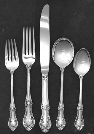 Lambeth Manor (Sterling, 1952, No Monograms) 5 Piece Place Size Setting