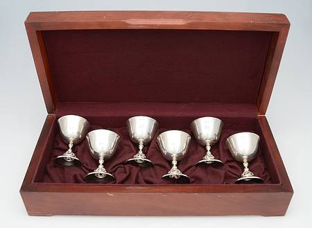 La Paglia Designed (Sterling, Hollowware) Champagne/Sherbet - Set of 6 with Case