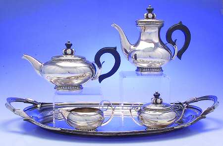 La Paglia Designed (Sterling, Hollowware) 5 Piece Tea Set (SCP, STP, SCR, SSU, WTL)