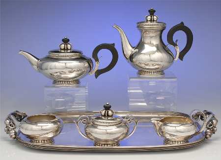 La Paglia Designed (Sterling, Hollowware) 6 Piece Tea Set (SCP, STP, SCR, SSU, SWB, WT20)
