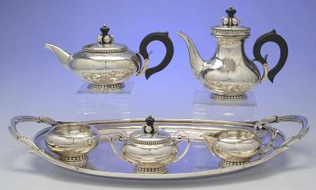 La Paglia Designed (Sterling, Hollowware) 6 Piece Tea Set (SCP, STP, SCR, SSU, SWB, WTL)