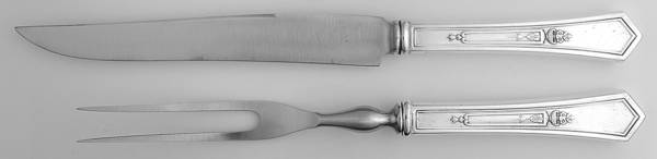La Touraine (Silverplate, 1920) Small Stainless Blade 2-Piece Steak Carving Set