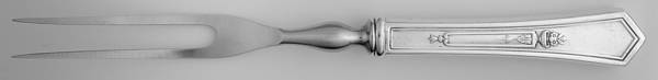 La Touraine (Silverplate, 1920) Small Steak Carving Fork with Stainless Prongs