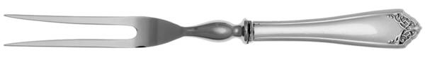 Leicester (Sterling, 1911, No Monograms) Small Steak Carving Fork with Stainless Prongs