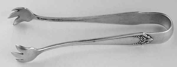 Leicester (Sterling, 1911, No Monograms) Small Sugar Tongs