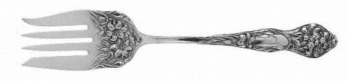 Lilyta (Silverplate, 1909, No Monograms) Medium Solid Cold Meat Serving Fork