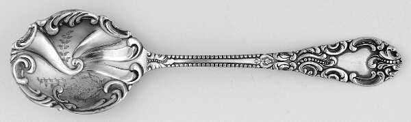 Lincoln (Silverplate, 1895) Sugar Shell Spoon, Bright Cut