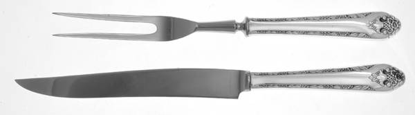 Lovely Lady (Silverplate, No Monos) Small 2-Piece Steak Carving Set w/Stainless Blade